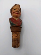 Vtg Anri Stopper Carved Woman Cork Bottle Stopper Decorative About 10.5cm Tall