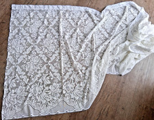 Vintage Cream Lace Net Floral