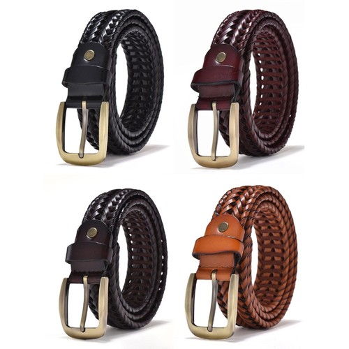 Woven leather belts men - leather,