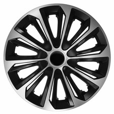 Set of 15'' Wheel trims for Combo Van Astra Corsa 4x15'' - BLACK-SILVER  badges