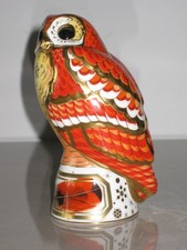 Vintage Royal Worcester Tawny Owl Candle Snuffer Figurine Ornament Gold Orange