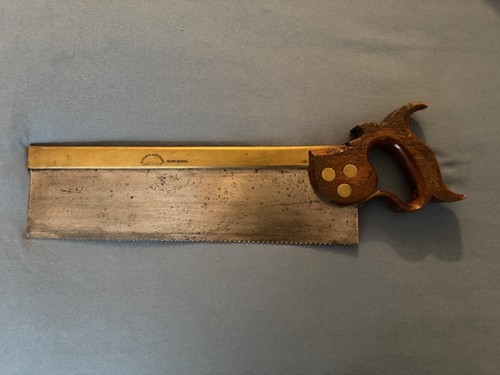 Antique brass backed tenon saw - brass,
