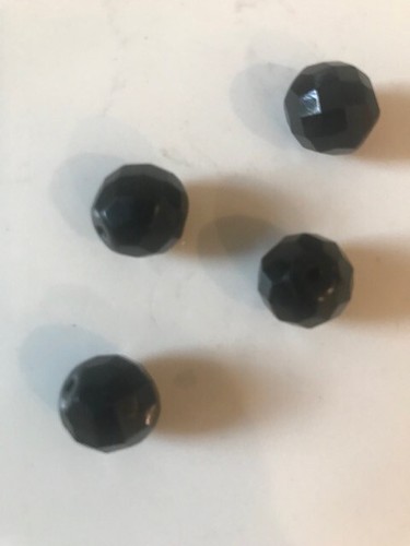 Vintage jet faceted beads - vintage,