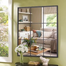 Black Rustic Square Mirror