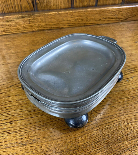 Pewter warming meat platter - warming,