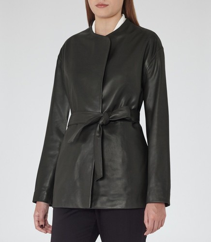 Reiss leather jacket - leather,