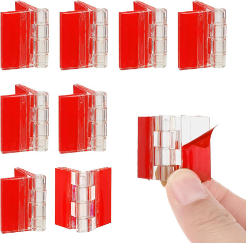 8pcs clear plastic hinges - 8pcs,