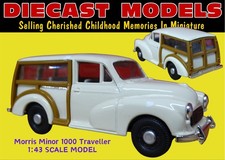 MORRIS MINOR 1000 TRAVELLER; OLD ENGLISH WHITE; UK MADE 1/43 SCALE DIECAST MODEL
