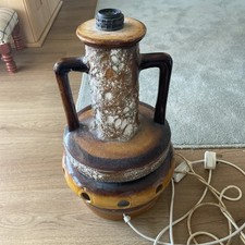 Vintage 1960s West German Brown Ceramic Fat Lava Lamp Base Mid-Century Modern