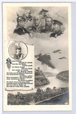 ZEPPELIN WW1 PROPAGANDA Postcard *WILHELM II* Feldpost 1915 Germany ROYALTY WZ52