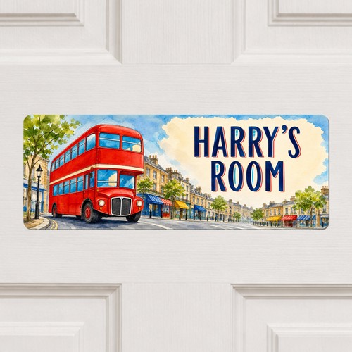 Personalised red double decker - red,