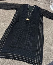 Khaadi Kurta Black PARTY WEAR Size 14 LARGE. Stunning NEW LONG Shirt