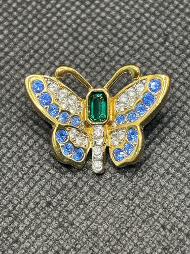 Swarovski gold plated blue - plated, &