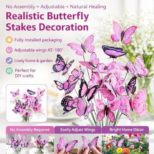 50x butterfly stakes garden - stakes,