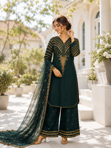 Green viscose palazzo - green,