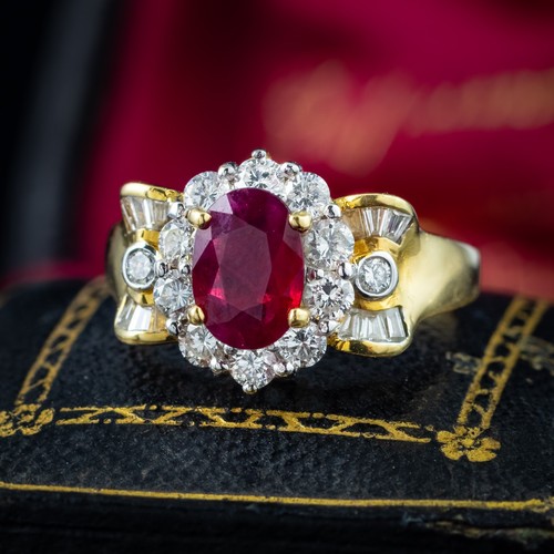 Vintage ruby diamond - ruby, cluster