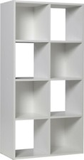 Home Squares 8 Cube Storage Unit - White | Organizer Shelf Living Room Office
