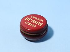 Antique / Vintage Vinolia Lip Salve in Cerise Cosmetics GLASS Tiny Jar #B