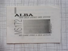 ALBA MS172 TWIN DECK STEREO MIDI SYSTEM INSTRUCTION MANUAL