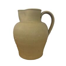 Pottery Jug By Dee Cee England Vintage Stoneware Water Pitcher Mushroom Colour
