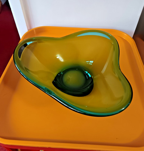 Large vintage green sommerso - green,