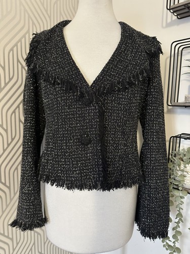 Planet black and silver tweed