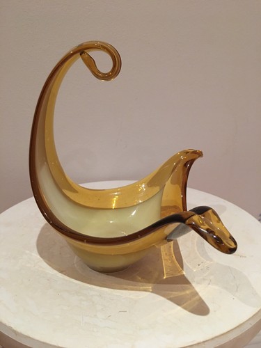 Vintage yellow art - yellow, glass