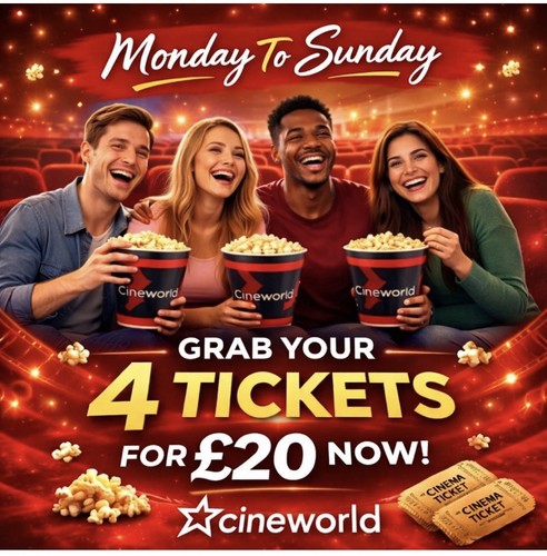 Cineworld cinema tickets - cinema,