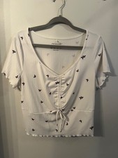 Primark White Black Butterfly