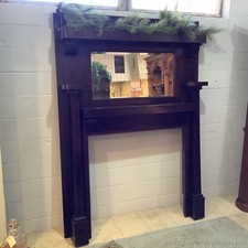 Antique Oak Fireplace Mantel