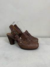 CLARKS Heeled Mules Clogs Tan