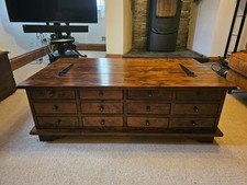 Laura Ashley Garrat 12 Drawer Coffee Table Chestnut Finish excellent condition