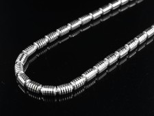 Barrel Chain Necklace Real Solid 925 Sterling Silver Diamond Cut 4mm ITALY