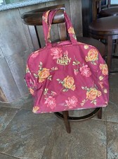 Oilily Bag Purse Overnight weekend red flowers pockets zippers Diaper Baby Kids