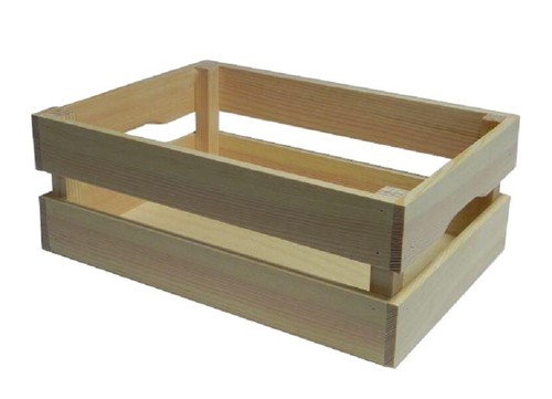 Wooden crate unpainted pine - -,