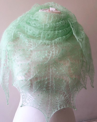 Hand knitted silk kid - hand, mohair