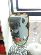 Stunning Early 20th Century Brass Framed Heart Shaped Mirror with Lovely Detail