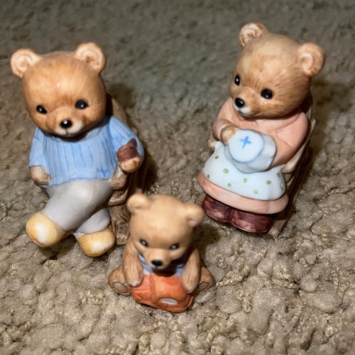 Vintage 3pc homco bear family - vintage,