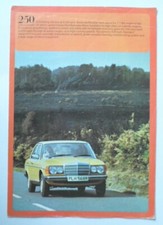 MERCEDES BENZ 250 SALOON orig 1977 UK Mkt Sales / Specs Brochure - W123 Series  