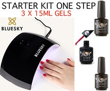 BLUESKY STARTER KIT GEL POLISH LAMP 24W LED + 3 ONE STEP 15ML RANDOM NAIL COLORS