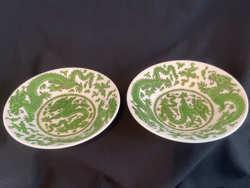 Coalport green dragon design - green,