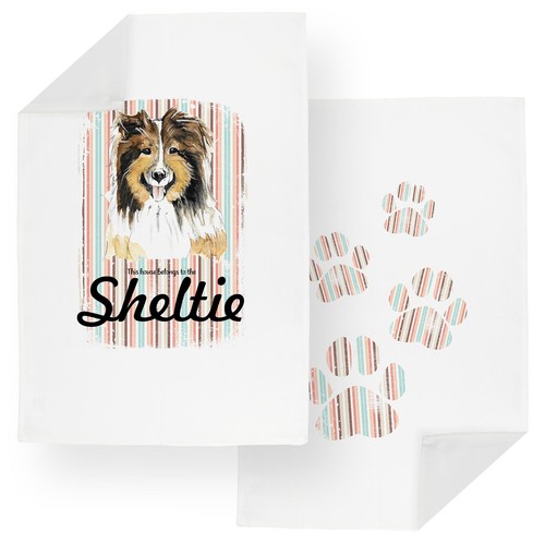 Sheltie tea towel - sheltie,