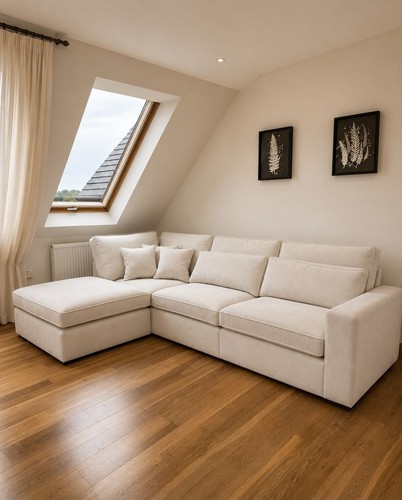 Cream corner sofa - corner, 260cm