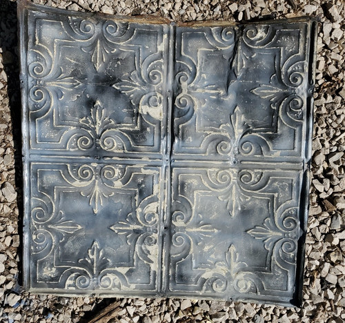 Antique metal tin ceiling tile - antique,