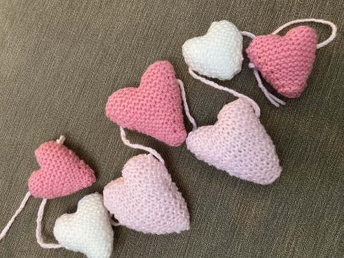 Knitted heard wall decoration - knitted,
