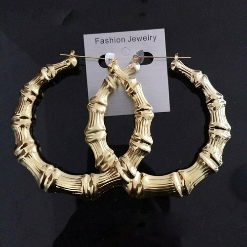 Large bamboo earrings - bamboo, hip-hop