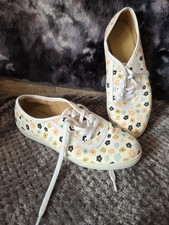 Ladies Hotter Floral Print Canvas Plimsoll Pumps Size 6.5