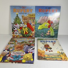 Rupert Bear Books x 4 - 75th & 80th Annuals, 100th Birthday Annual & Vintage 50s
