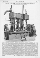 DAVEY PAXMAN & CO Colchester Triple Expansion Engine Antique Print 1892