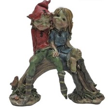 PIXIE COUPLE ON A BRIDGE Small